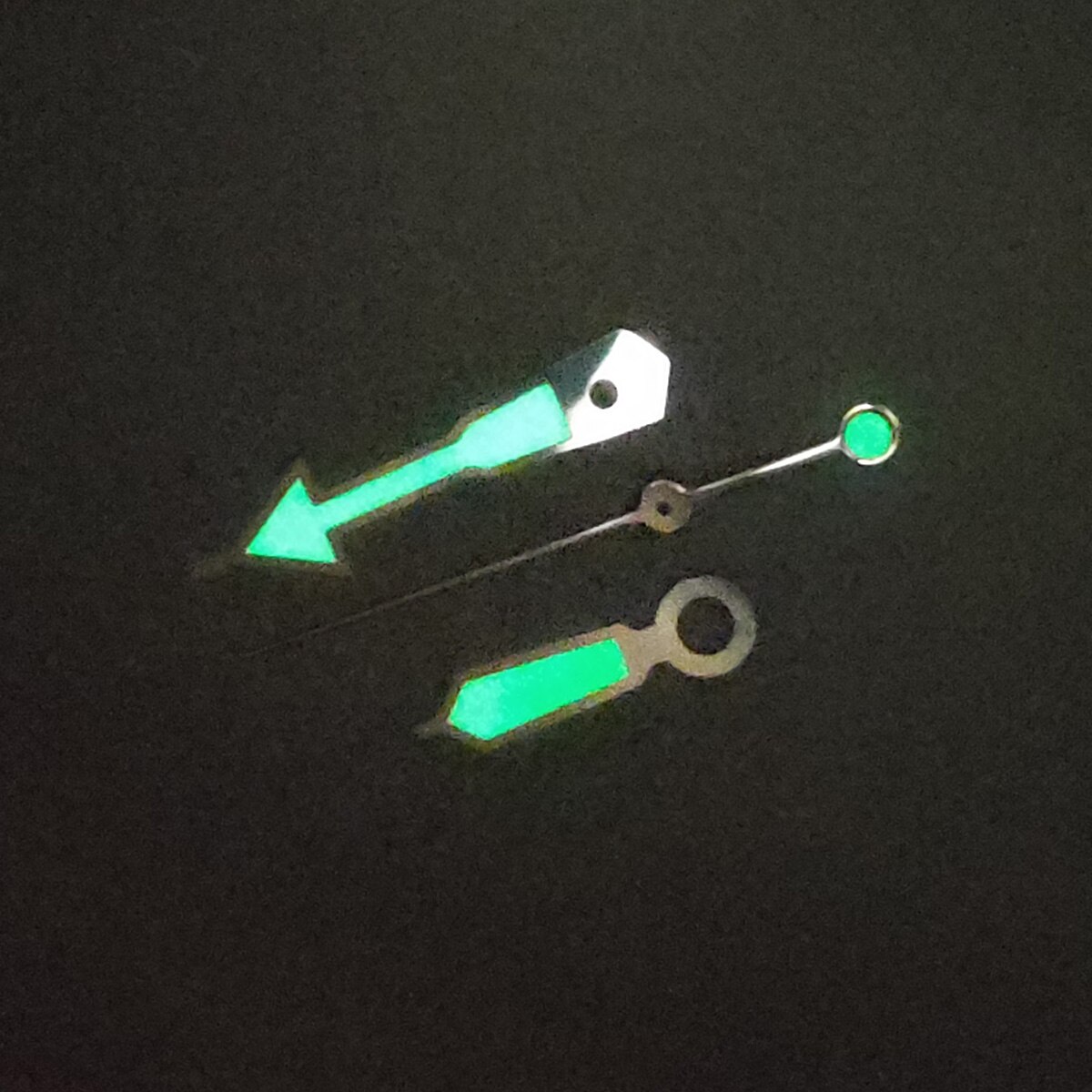 Horloge Accessoires Horloge Pointer NH35 Handen Zilveren Handen Groen Super Lichtgevende, Geschikt Voor NH35, NH36 Beweging NO.33