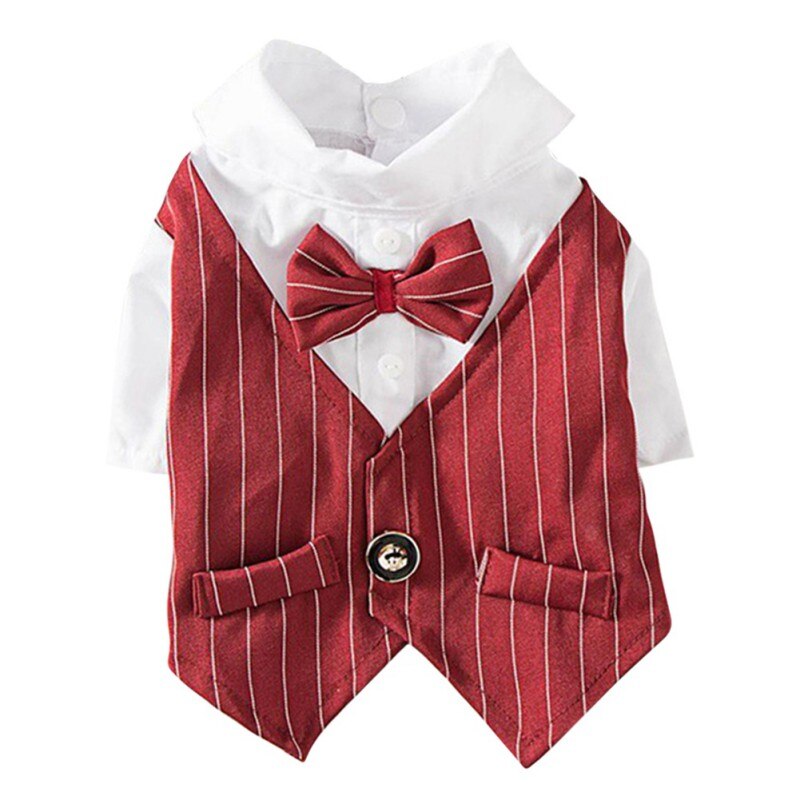 Halloween Dog Clothes Gentleman Wedding Suit Formal Shirt Bowtie Tuxedo Pet Outfit Christmas Costume For For Small Dogs Cats: R / S