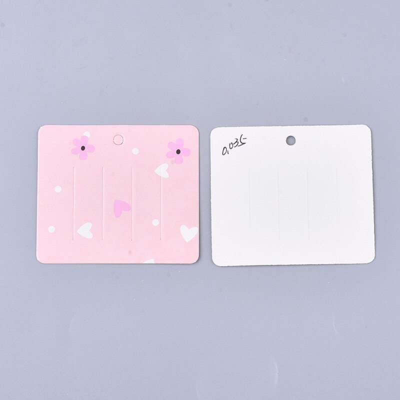 100 Pcs Strik Papier Kartonnen Haar Clip Klauwen Blanco Kaarten Sieraden Display: 6x6.9x0.03cm