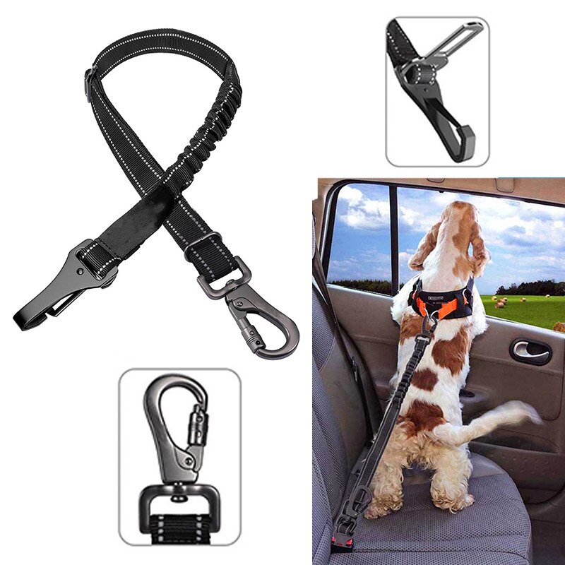 Dog Seat Belt 3-In-1 Verstelbare Puppy Kat Autogordel Reflecterende Nylon Voertuig Veiligheidsgordel Harnas Voor grote Hond Dierbenodigdheden
