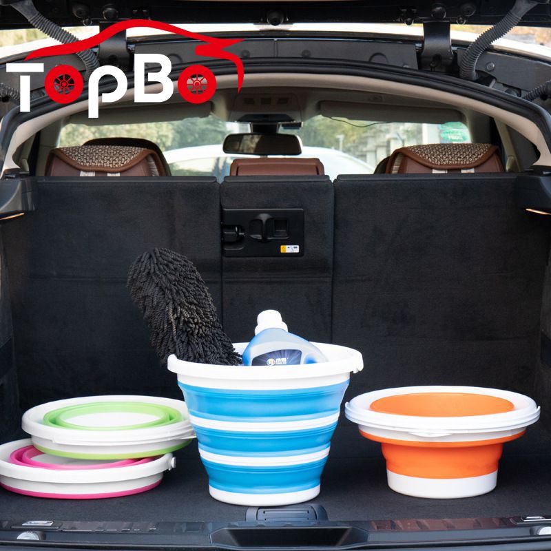 10L/5L/3L Portable Foldable Bucket Collapsible Silicone Bucket Lid Car Washing Pail Outdoor Car Water Storage Tank