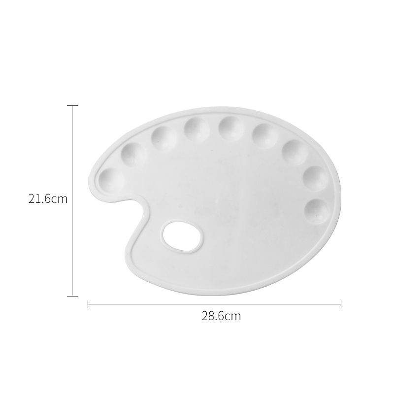 9 brønde plastikpalet kunstmaling forsyninger plasttegnebakke farvepalet til olie akvarel hvid maleri palle