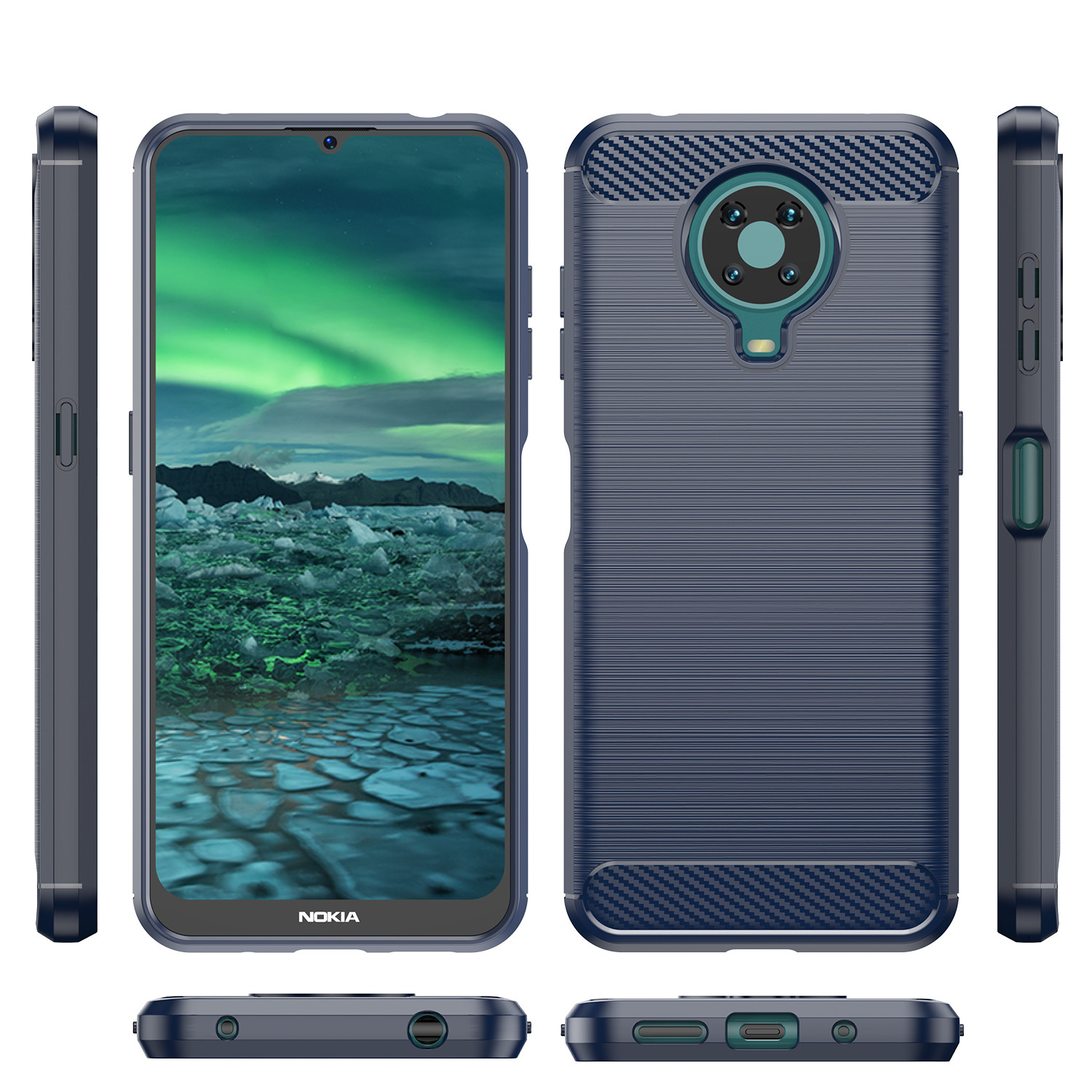 Silicone Case for Nokia G10 G20 G11 G21 G50 Shockproof Carbon Fiber Back Cover for nokia g60 g400 Soft Matte phone cases