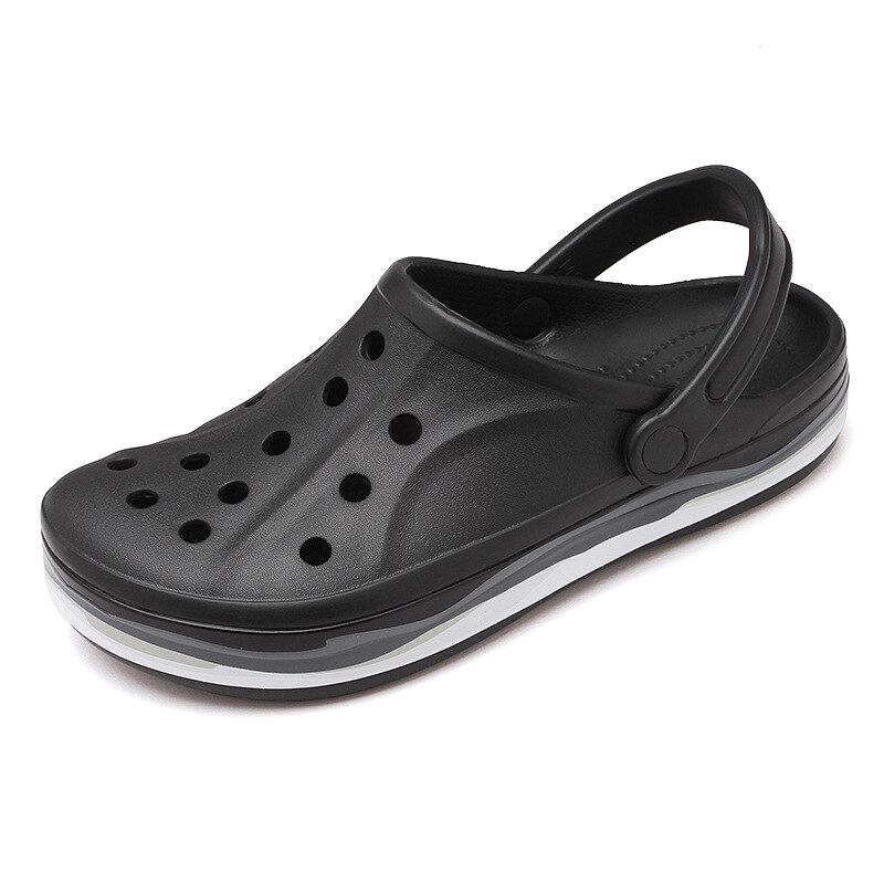 Coslony Sandals mens clogs for Men Pool Summer Outdoor Beach Shoes Men Slip On Garden clogs Casual Water Shower Slippers Unisex: Black / 7