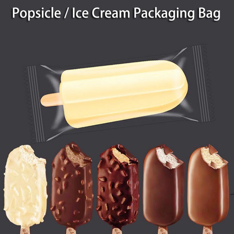 100Pcs/Set Popsicle Bags Disposable Plastic Ice Bags Food Grade Transparent Ice Popsicle Mold Bag Freeze Treat Storage #