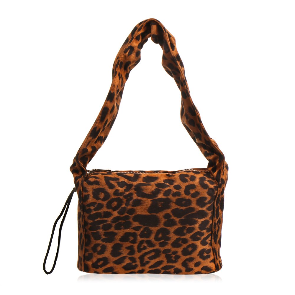 Winter Pluizige Grote Schoudertas Messenger Bag Voor Vrouwen Luipaard Zebra Print Onderarm Zakken Zachte Pluche Warme Bont Zakken met Ketting: brown