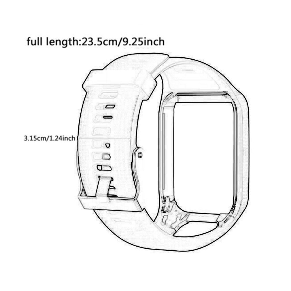 Correa de silicona para reloj, repuesto de correa de muñeca para reloj TomTom Runner 2 3, GPS