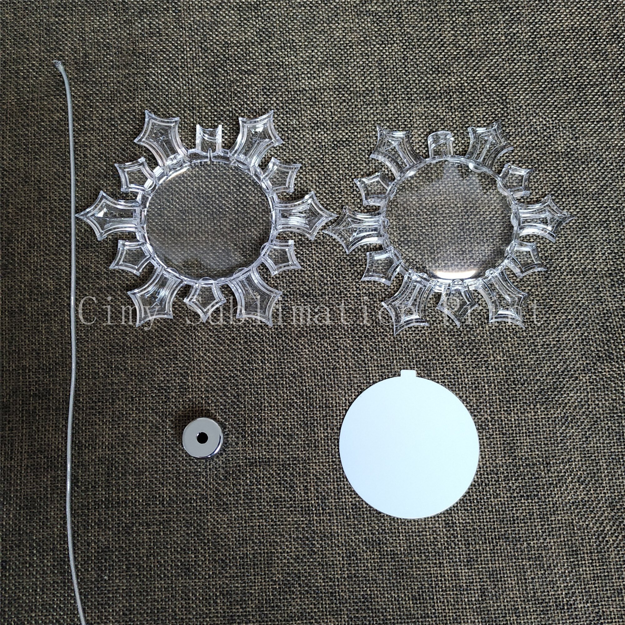 Decoração de flocos de nece redondos com sublimação, 12 cores, impressão por transferência de tinta, prensa térmica, presentes, artesanato, faça você mesmo