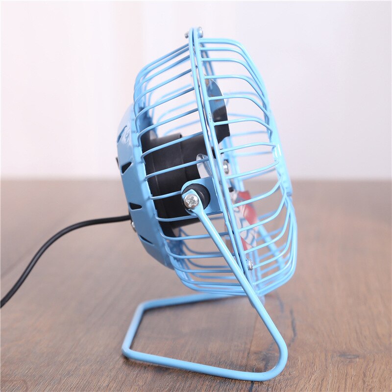 Draagbare Mini Ventilator Aluminium Blad Laste USB Smeedijzeren Fan Kantoor Computer USB Mini Elektrische Ventilator