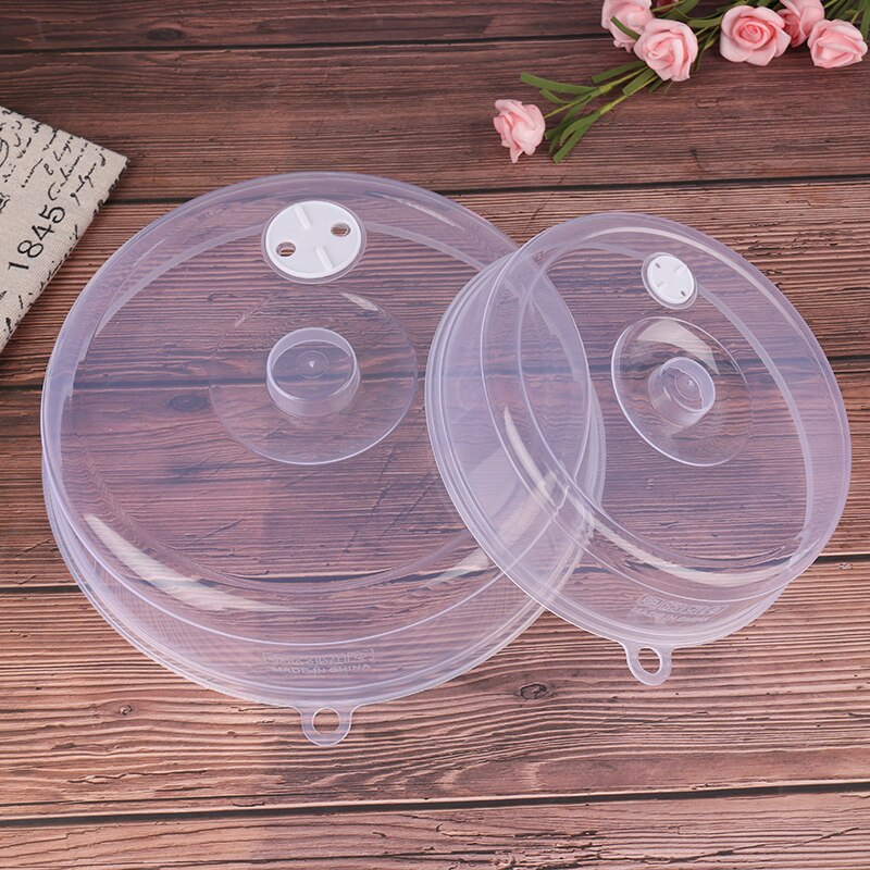 2 Sizes Plastic Microwave Food Cover Clear Lid Safe Vent Kitchen Tools Home Accessories