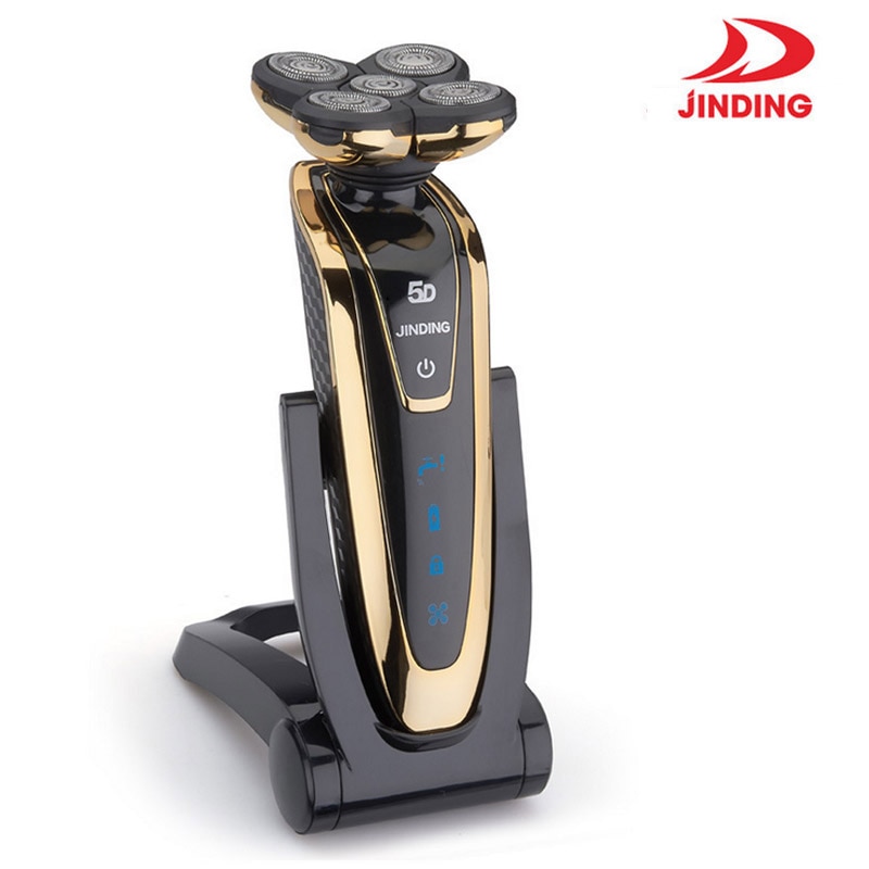 JINDING 5 Heads Washable Rechargeable Electronic Shaver Triple Blade Electric Shaving Razors Men Face Care 5D Floating RQ5580
