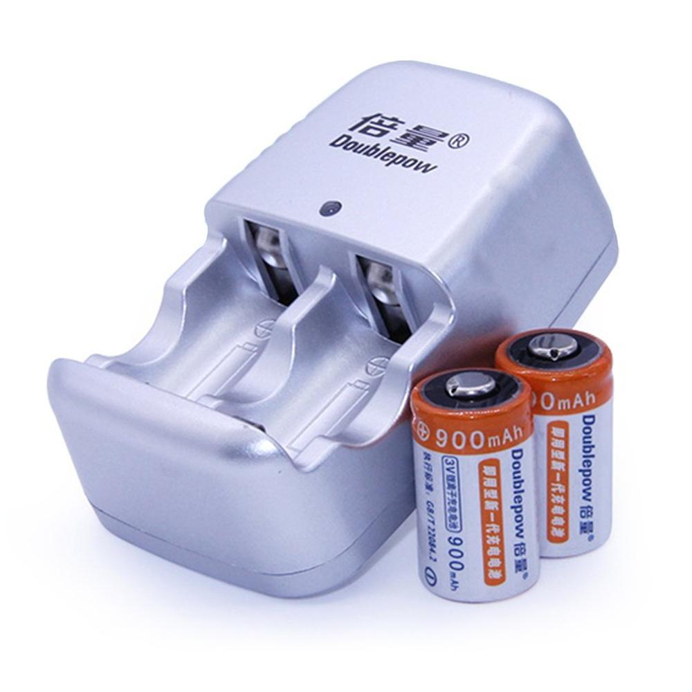 2 Stks/partij 900Mah CR2 Oplaadbare Batterij Set Lithium Batterij Dc 3.6V Met Snelle Lader Meerdere Beschermende Systemen: Default Title