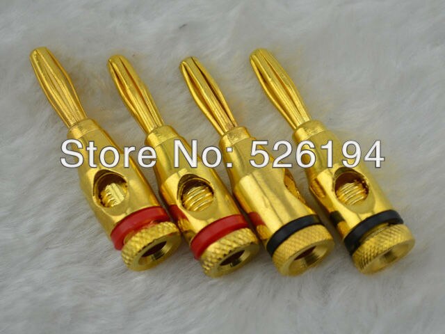 8 pcs di Alta Performance Placcato Oro Banana A Banana del Connettore Adattatore Hi End Tappi Per Le Orecchie