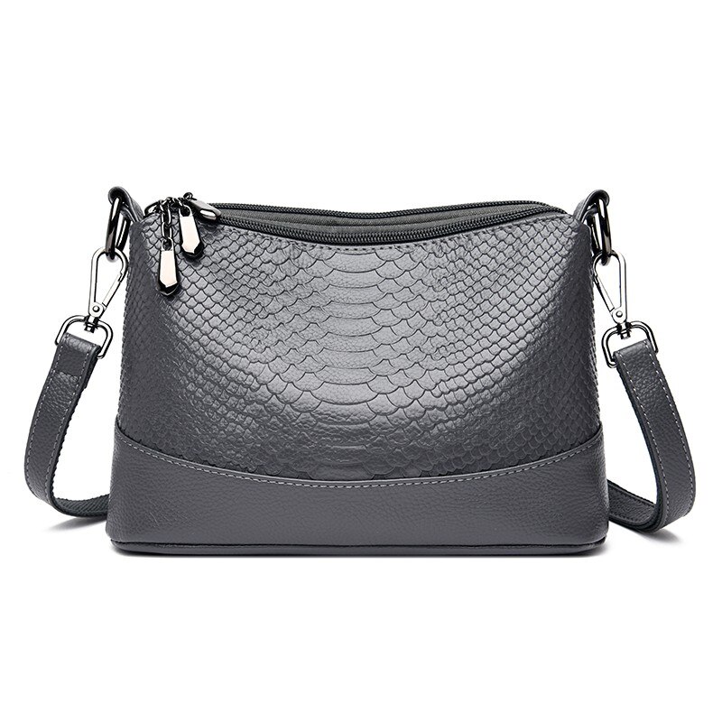 Women's Shoulder Bag Small Crocodile pattern Mother's Messenger Bags Lady Handbag Simple Female Crossbody Bag Black: Gray