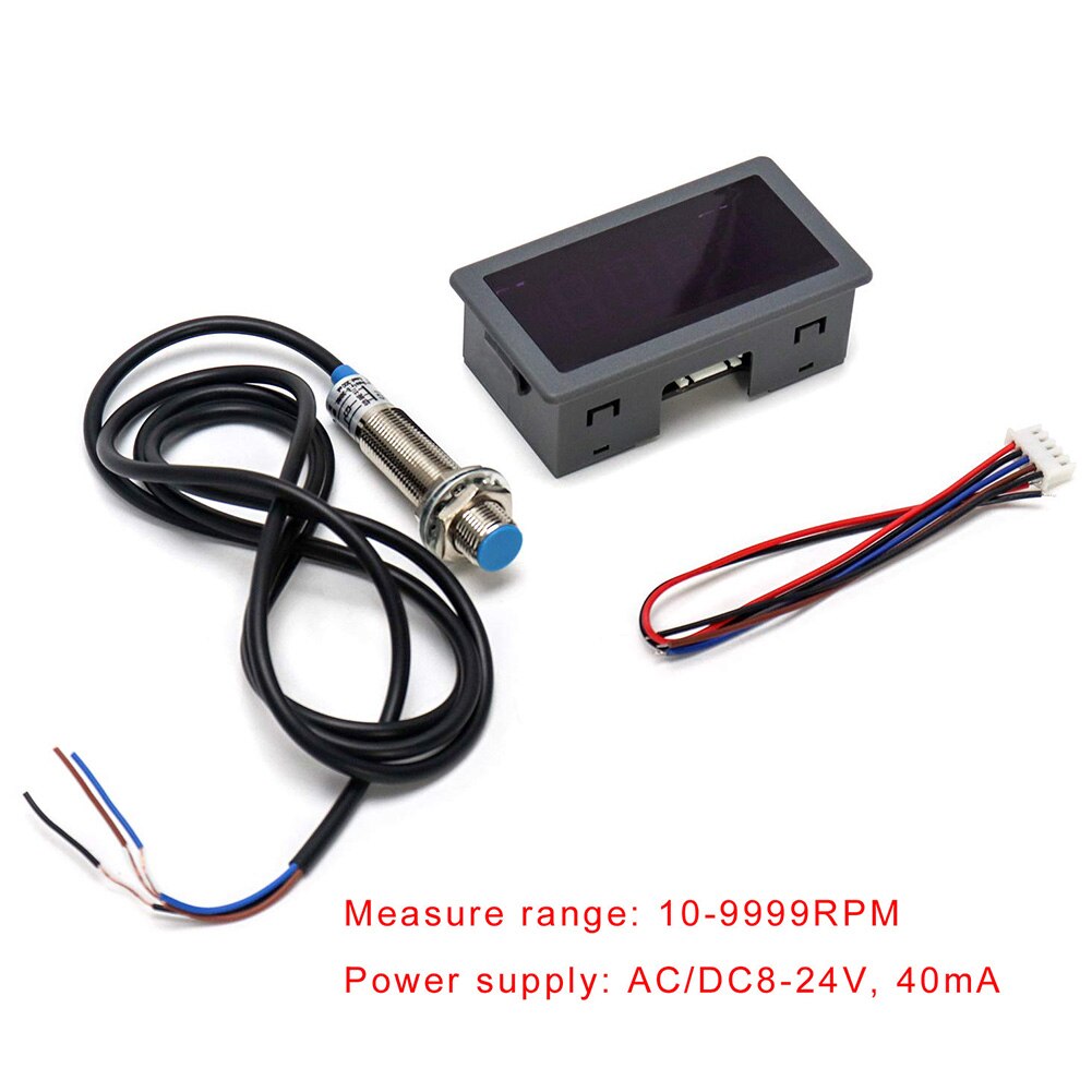 AC/DC8-24V Measuring Tachometer 4 Digital LED RPM Speed Meter Hall Proximity Switch Sensor for Lathe CNC Spring
