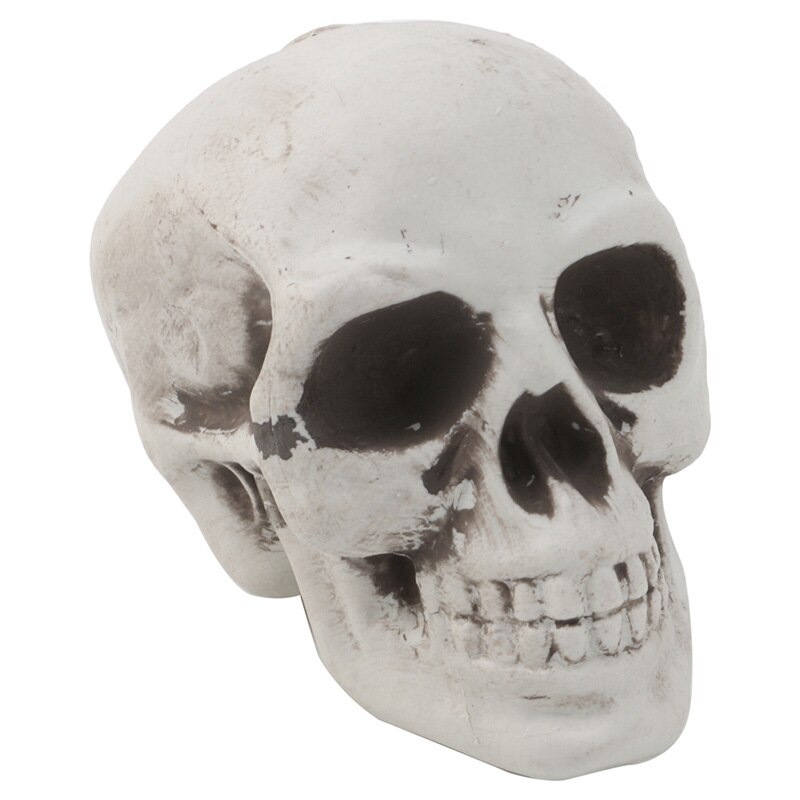 Plast menneske mini hodeskalle dekor rekvisitt skjelett hode halloween kaffebarer ornament