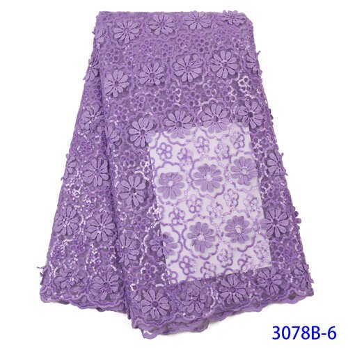 Franse Mesh Kant Stof Afrikaanse Kant Stof Nigeriaanse Veters Stoffen met Pailletten voor Jurken KS3078B: Picture 6