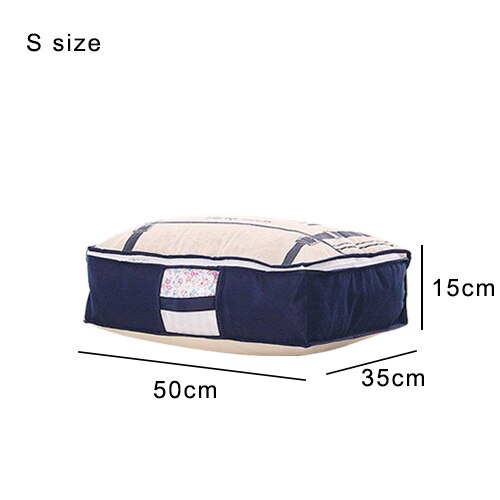 neue vlies Kleidung Lagerung Tasche Schrank Wandschrank Organizer Klapp Gewand Decke Lagerung Tasche für Bettwäsche Decke Kissen: Blau-S