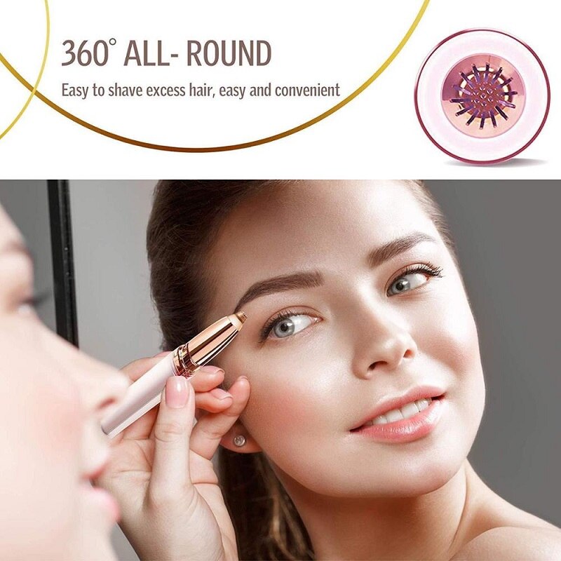 Stylo épilateur à sourcils, batterie, Mini rasoir électrique, Portable, sans douleur, pour le corps, le visage et le rouge à lèvres