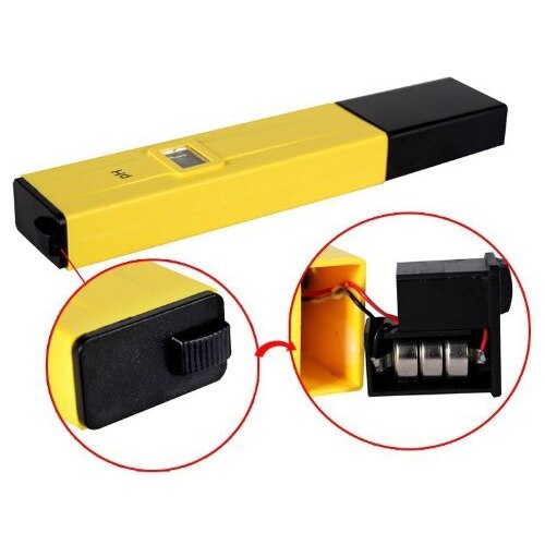 Yellow With Black Ph Meter Tester Screwdriver Water LCD Monitor Pen Aquarium