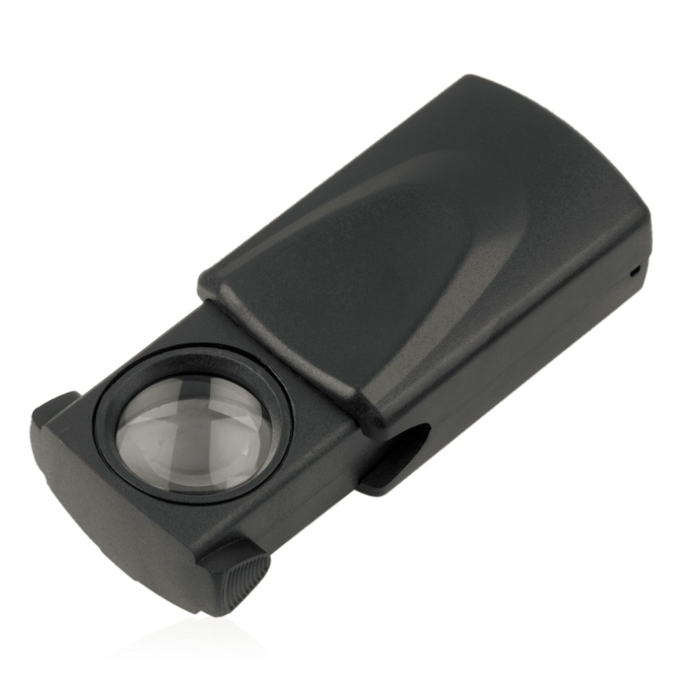 1pc Mini Pocket 30x21mm Black Microscoop LED fold eye Sieraden Loep Getrokken Sieraden Vergrootglas met led Sieraden Loep