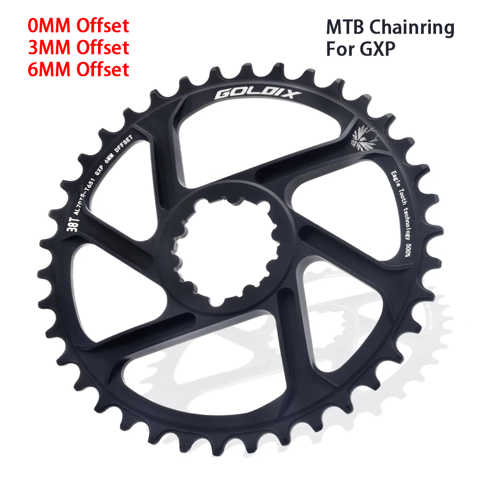 Mtb Fiets Kettingwiel Ultralicht Kettingwiel 0Mm 3Mm 6Mm Offset 30T 32T 34T 36T 38T Voor Sram 3 Bout Direct Mount