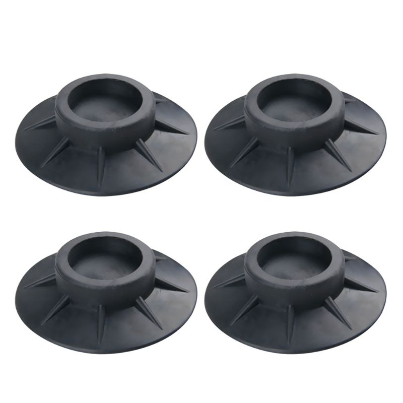 4 stk gulvmatte vaskemaskin føtter pads sklisikre møbler elastisitet svart gummi beskyttere