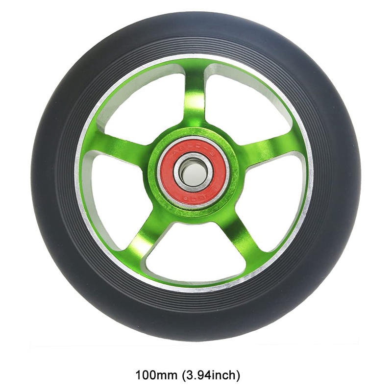 2 Stück 100mm Rolle Ersatz räder mit Lagern Aluminium verschleiß feste Pu Roller Teile Rolle