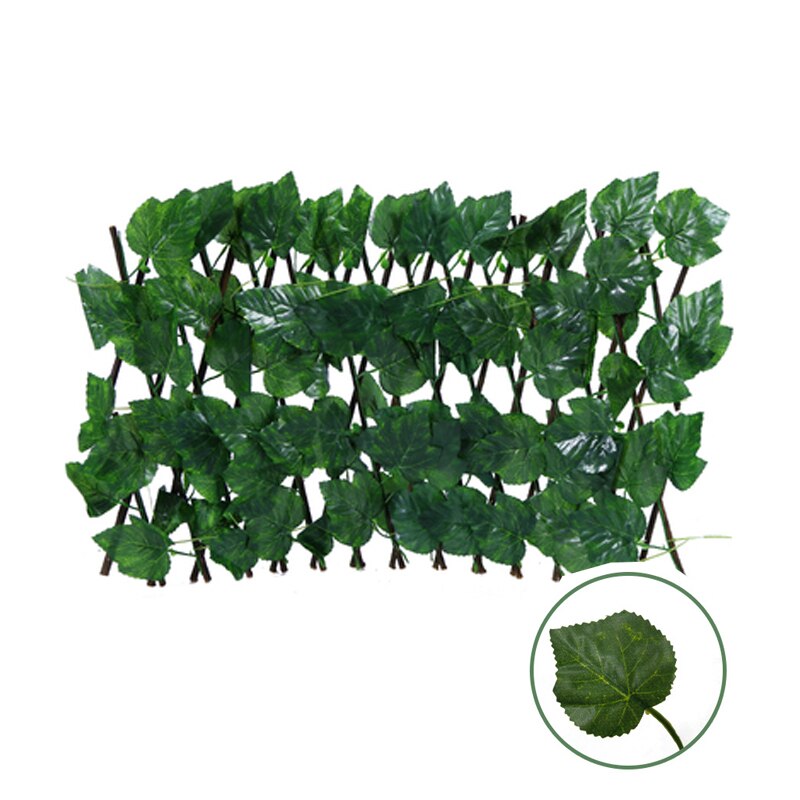 Kunstig hage gjerde uttrekkbar bakgård plante grønne vegger paneler dekor: Drue blader