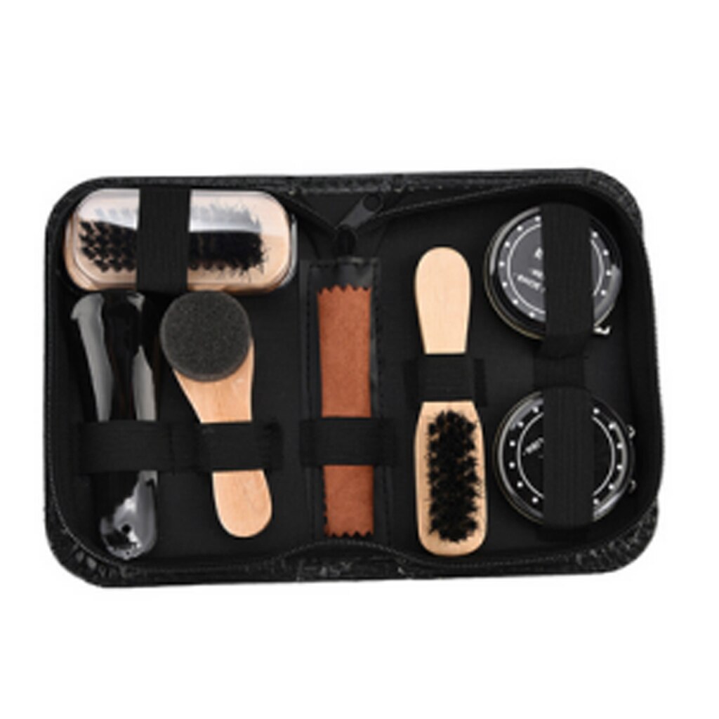 8 Pcs Shine Polish Borstels Cilinder Doos Kit Schoen Care Tool Schoen Borstel Professionele Houten Borstels Set Huis Schoonmaken Accessoires: Default Title
