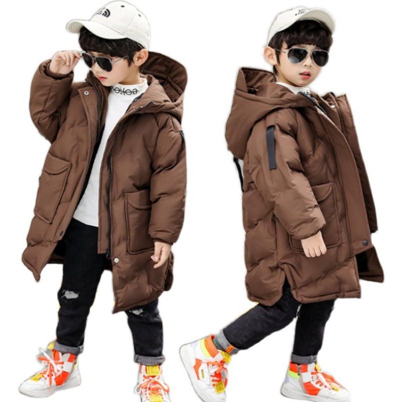Moda inverno com capuz casaco grosso parka cor sólida para baixo roupas de neve wear crianças outerwear tamanho para 4 5 6 7 8 9 10 12 13 ano: as picture3 / 13