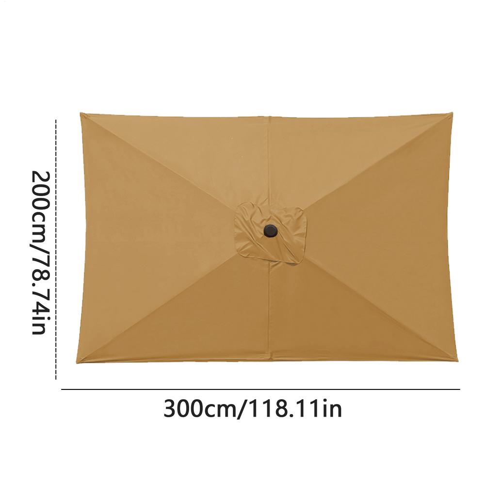 Auvent de parapluie 6,6 x 10 pieds, Parasol rectangulaire de remplacement en tissu, Protection UV, Parasol pour balcon extérieur décalé, pique-nique: BLANC