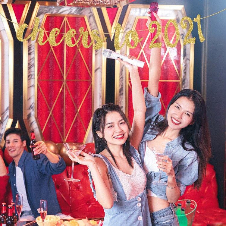 Happy Year Merry Christmas Banner Paper Garland Bunting Christmas Party Year Home Hanging Flags Decoration: F