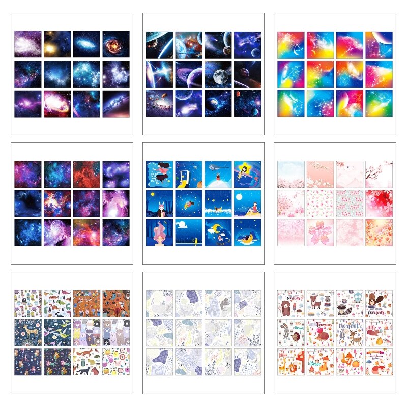 Origami Paper Double Sided Patterned 50 Sheets 15x15cm Square Folding Paper DIY Handcraft Kindergarten Material