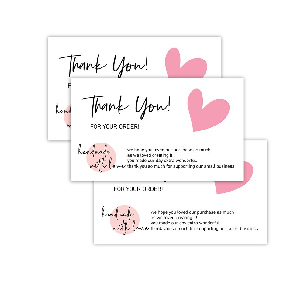 10-30 roze bedankkaartjes voor uw bestelling, 5.4*9cm bedankkaartjes met complimenten, geschikt als decoratie voor kleine bedrijven.