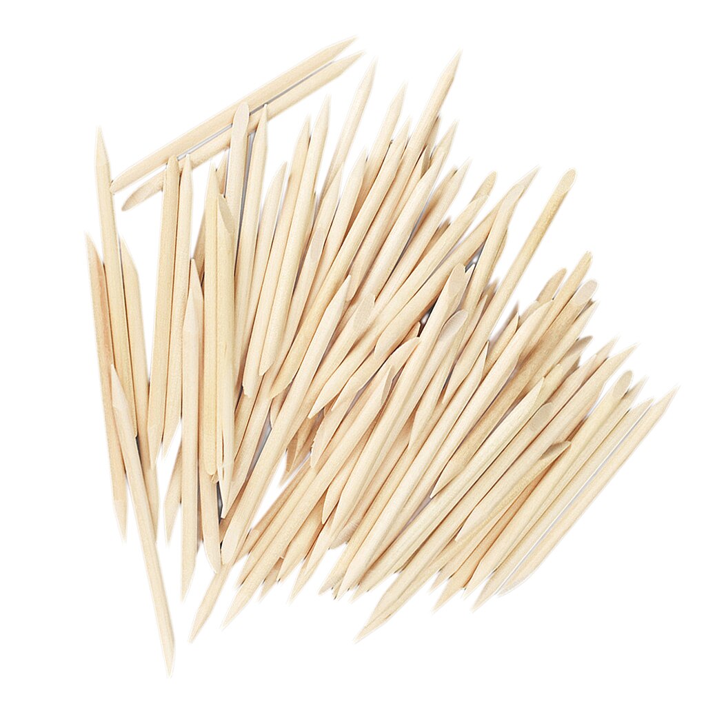 100 Stuks Houten Stok Cuticle Pusher Sticks, Verwijder Gel Nagellak