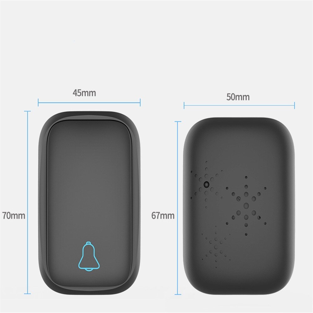 Wireless Doorbells Self-powered Without Battery Smart 300M Remote Control Waterproof Doorbell ( 1 Transmitter + 1 Receiver )