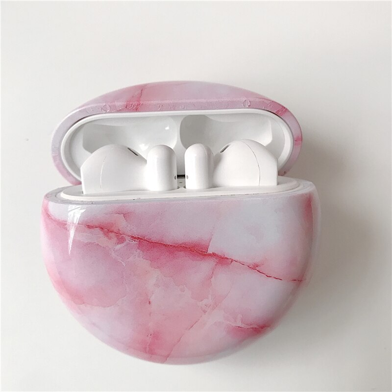 Luxury Marble Wireless Bluetooth Earphone Case For Huawei Freebuds 3 FreeBuds 3 Smooth Hard Shockproof Protective Charging Cover: A16