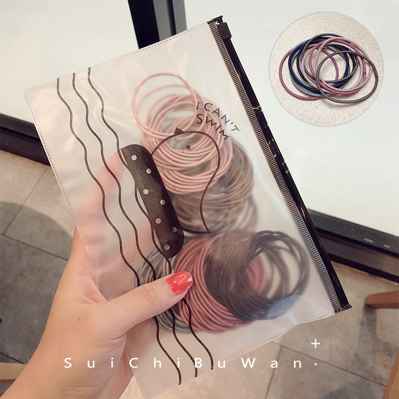 100 Uds. Banda elástica para el cabello para mujer, coleteros, sombreros, bandas de goma, diadema para niñas, accesorios para el cabello FS-008: Gris