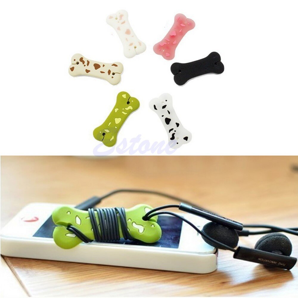1 Pc Leuke Cartoon Hond Bot Cord Kabel Wrap Beheren Hoofdtelefoon Oortelefoon Winder Kabel Organizer Protector Holder