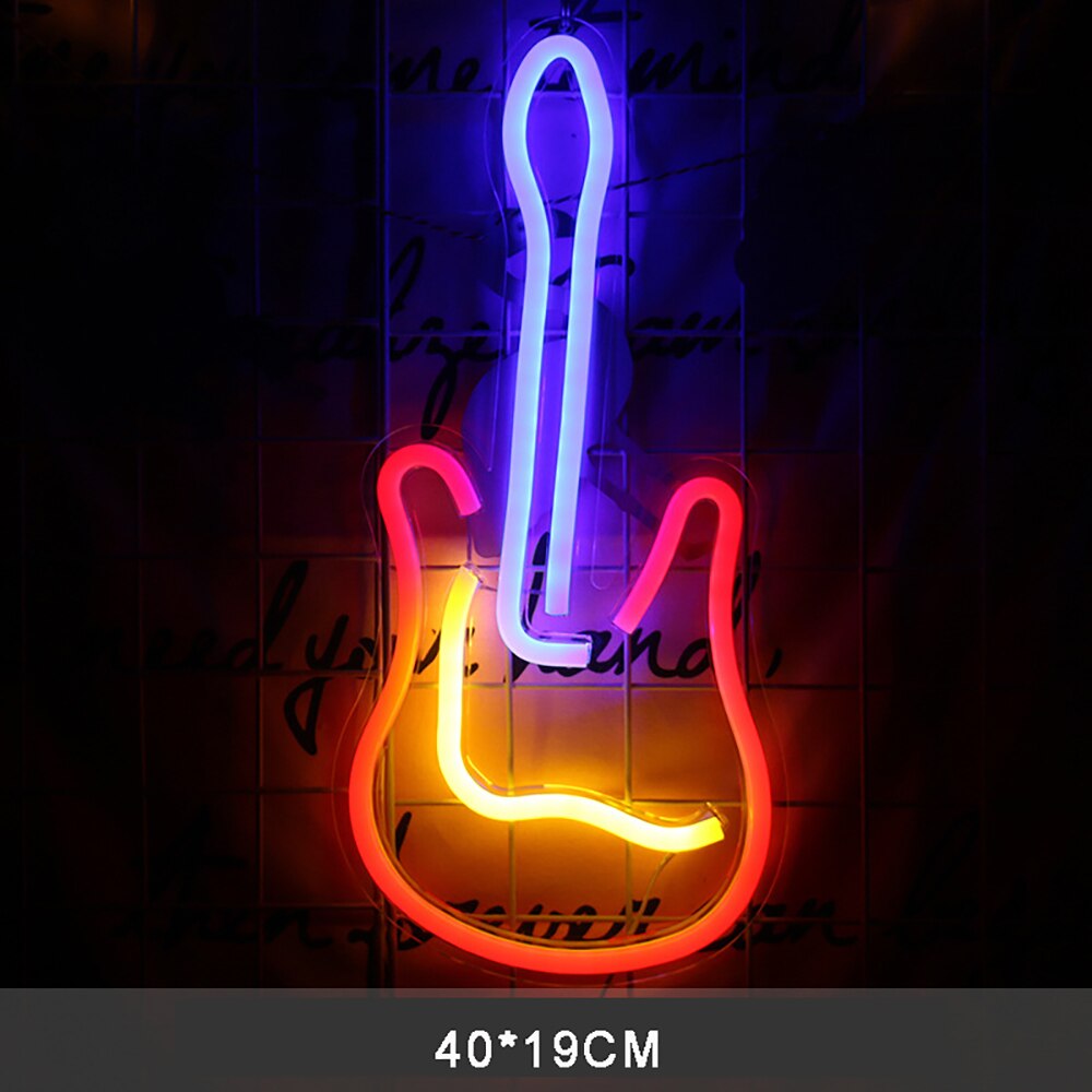 LED Neon Sign USB Powered Party Wall Hanging Light Christmas Tree Love Moon Star Unicorn Smile Cloud Gutar Bedroom Decor