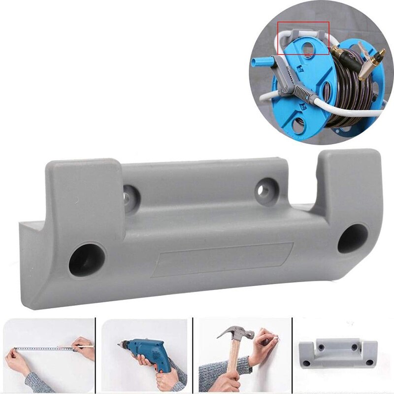 1Pc Garden Hose Reel Holder PVC Wall Mounted Garden Hose Hanger Pipe Holder With 4 Pcs Expansion Screws