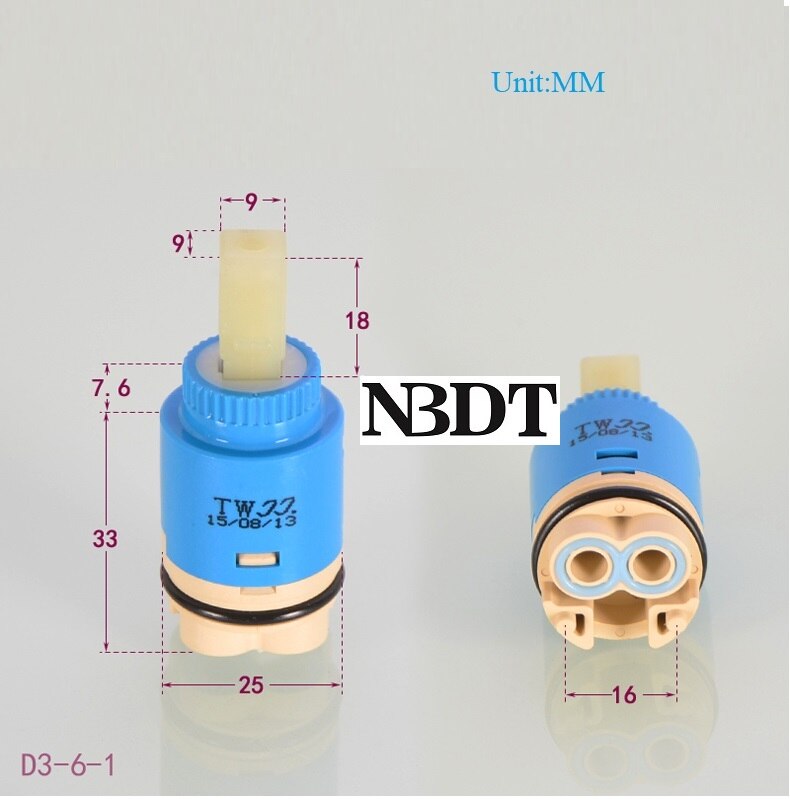 25MM 35MM 45MM Faucet Valve Cartridge Replacement Cold Mixer Extended Height Feet: D3-6-1