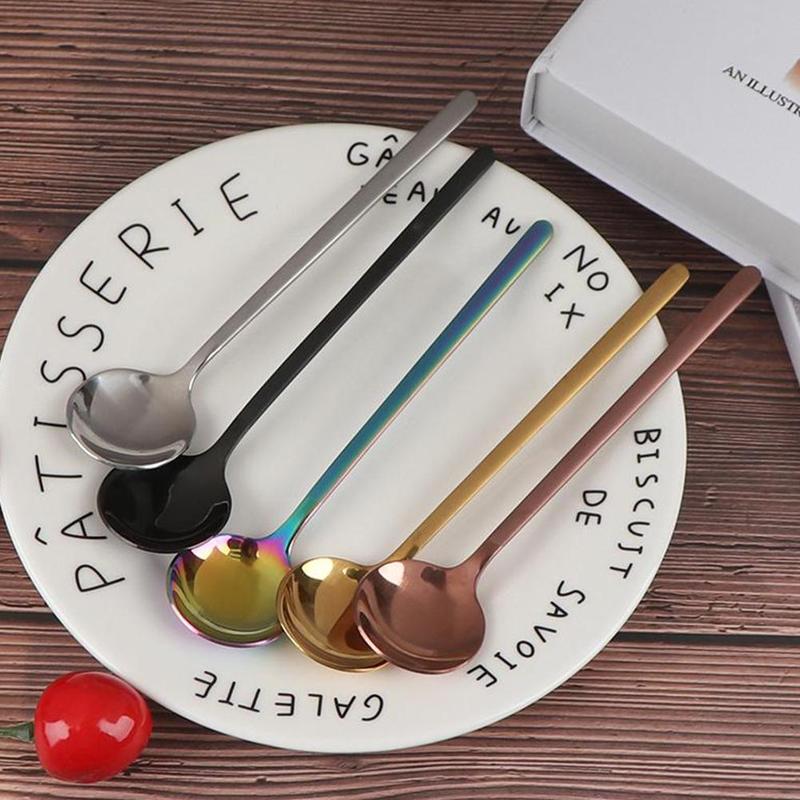 Stainless Steel Cutlery Dessert Coffee Spoon Tea Spoon Bright Stirring Spoon L3F0