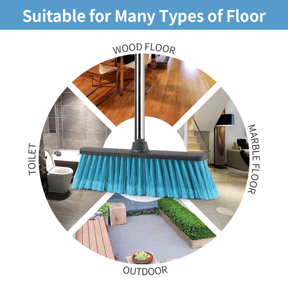 Adjustable Long Handle Floor Cleaning Broom with Plastic Brooms Scrubber for Cleaning Bathroom Courtyard Portable Tools broom