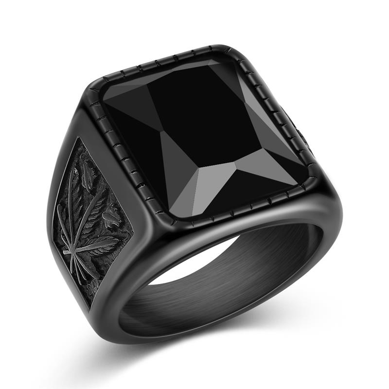 Jiayiqi-anillo de acero inoxidable 316L estilo Punk para hombre, joyería de , con cristal: 8 / Style 4