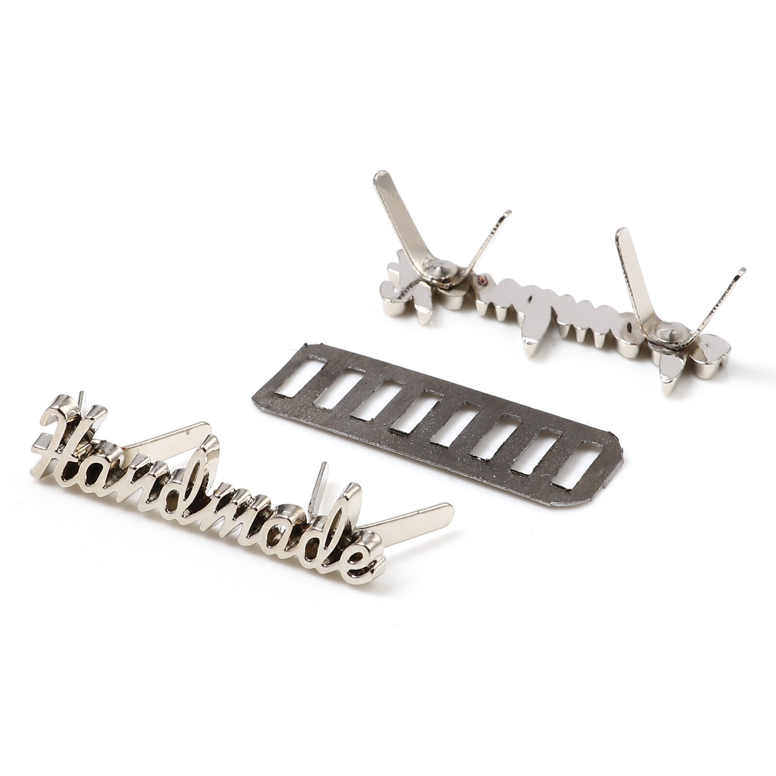 5 sett håndlagde bokstaver metalletiketter tag gjør-det-selv håndverksøm dekorasjonsetiketter tags tilbehør til jeans sko vesker håndlaget merkelapp: 5