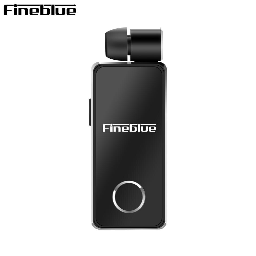 FineBlue F2Pro bluetooth 5.0 aluminum alloy call vibration Wireless Headset In-Ear High Tensile Collar Clip Portable Vibrating: Black no box