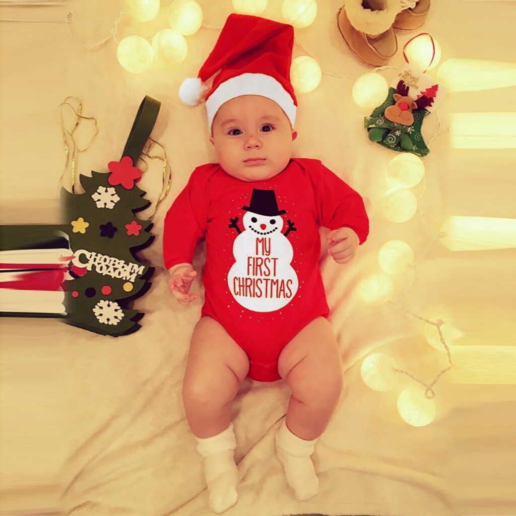 Newborn Baby Christmas Infant Girl Boys Rompers Jumpsuit Clothing Outfits Santa Snowman Xmas Infant Clothing Costume A1