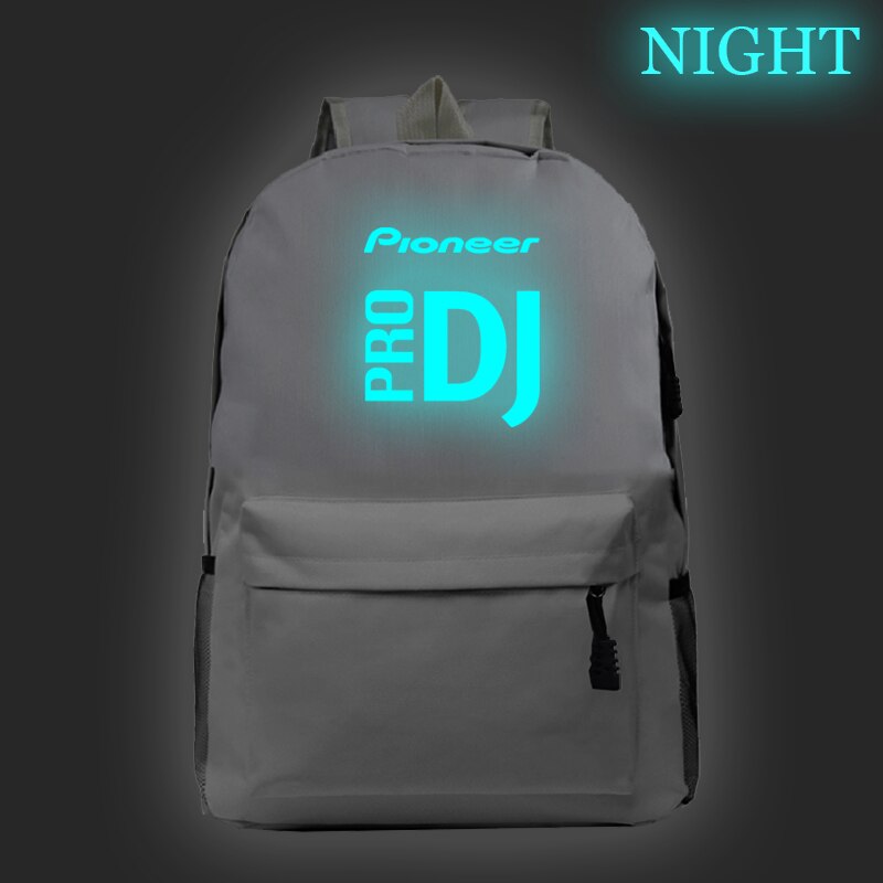 Pioneer Pro Dj Luminous School Rucksack Men Women Boys Girls School Bag Pattern Laptop Backpack Mochila: 11